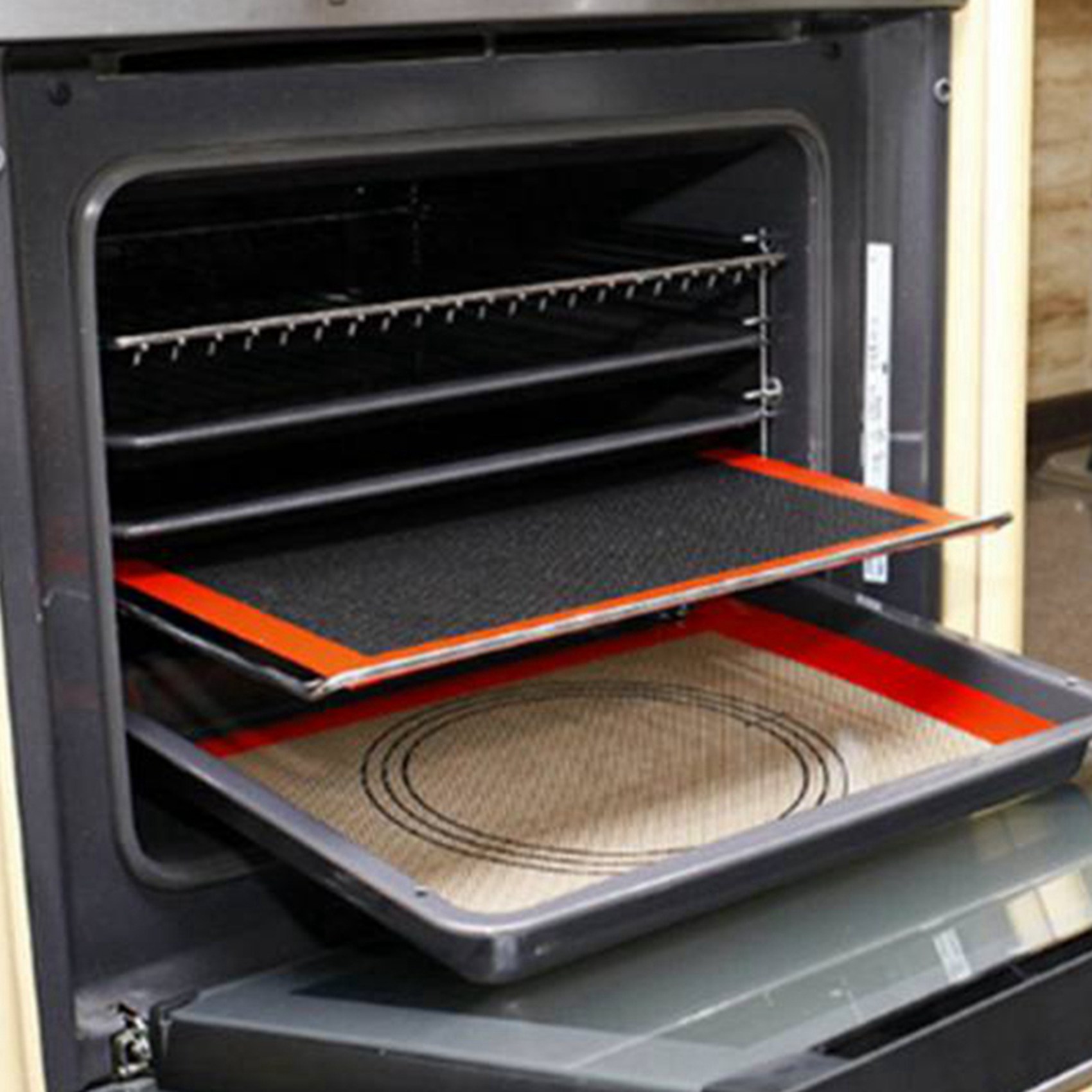 Kitchen Baking Mat - SYW-อุปกรณ์เสริมสำหรับการอบขนมปัง/บิสกิต/ในครัว แผ่นรองอบซิลิโคนแบบมีรู แผ่นรองอบกันติดสำหรับเตาอบ 6 ชิ้น