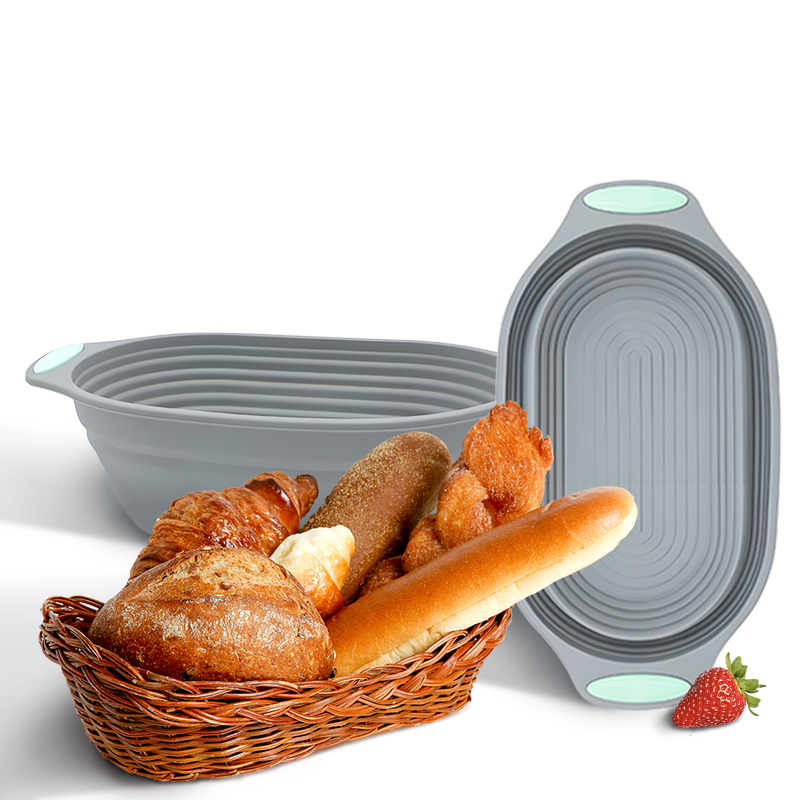 Kitchen Baking Store - ตะกร้าพับได้ทำจากซิลิโคนสำหรับพักแป้งขนมปัง 1 ชิ้น - ชามอบขนมปังซาวโดว์ อุปกรณ์ครัวเกรดอาหาร
