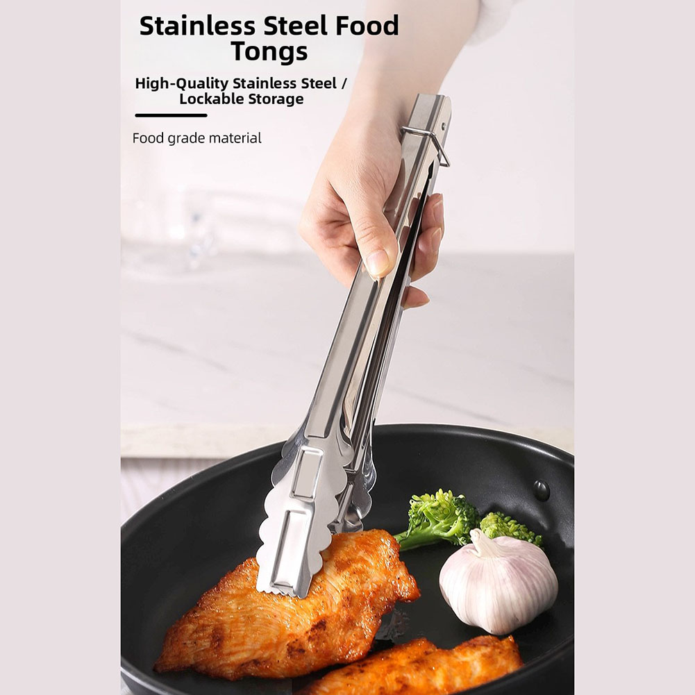 Bread Baking Kitchen Utensils - อุปกรณ์ทำอาหารสเตนเลสสตีล สำหรับย่างบาร์บีคิว มีฟันเลื่อย ล็อคได้ ใช้ในครัว สำหรับอบ
