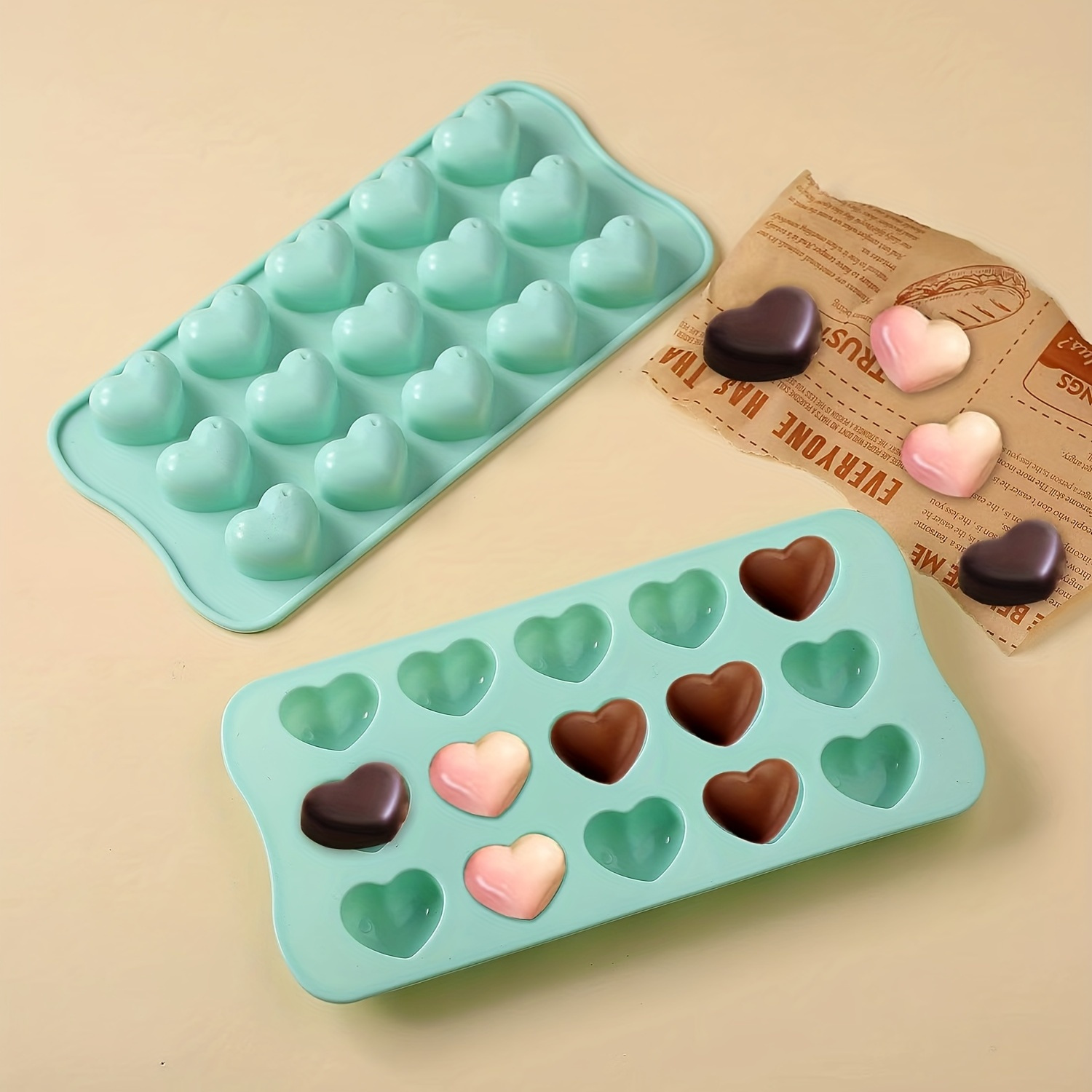 Baking Kitchen Diy - แม่พิมพ์ช็อกโกแลตรูปหัวใจ 3 มิติ 1 ชิ้น -