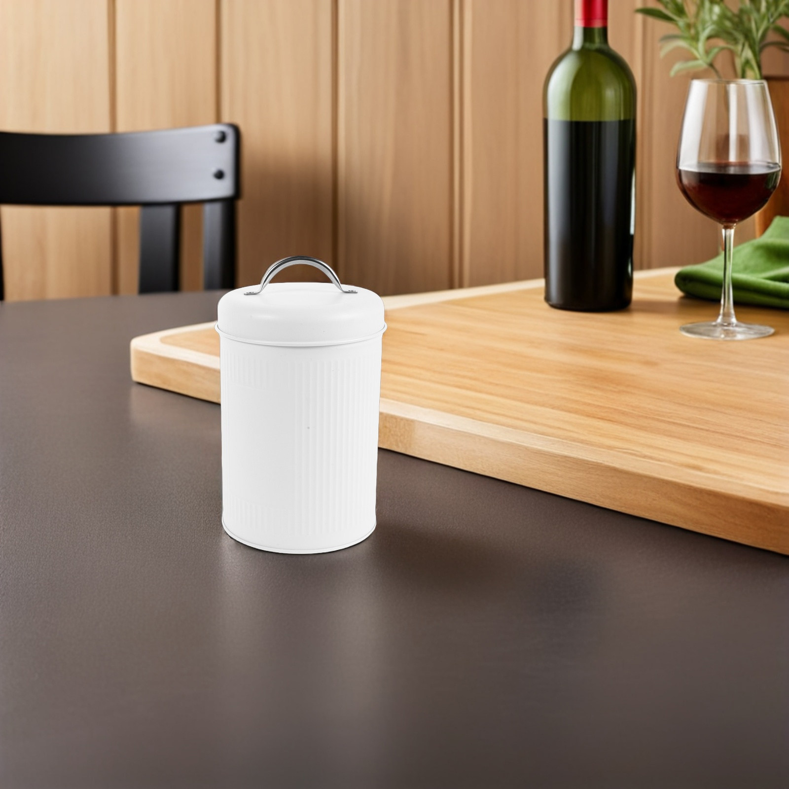Kitchen Baking Counter - โหลคุกกี้สุญญากาศทำจากเหล็กวิลาดพร้อมหูหิ้ว กล่องเก็บขนมสไตล์วินเทจ ฝาปิด สำหรับจัดระเบียบเคาน์เตอร์ครัวและตู้กับข้าว กระปุกของขวัญสำหรับเบเกอรี่