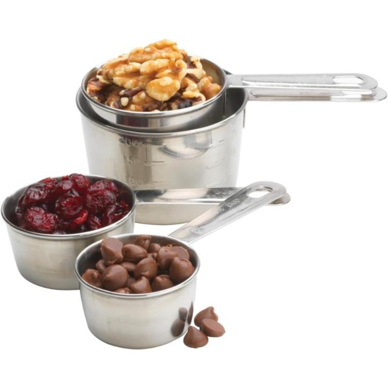 Kitchen Scale Precise - ชุดถ้วยตวงและช้อนสแตนเลส 4 ชิ้น พร้อมเครื่องมือครัวที่มีมาตรวัดที่แม่นยำสำหรับกาแฟและการอบ