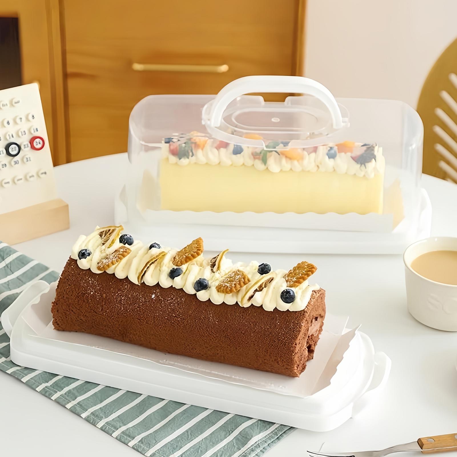 Kitchen Baking Counter - กล่องใส่ขนมปังทรงสี่เหลี่ยม กล่องโชว์ขนมปังปิ้ง กล่องขนมปังพร้อมหูหิ้วแบบพกพาสำหรับขนย้าย ขนมปัง คุกกี้ ขนมในครัว