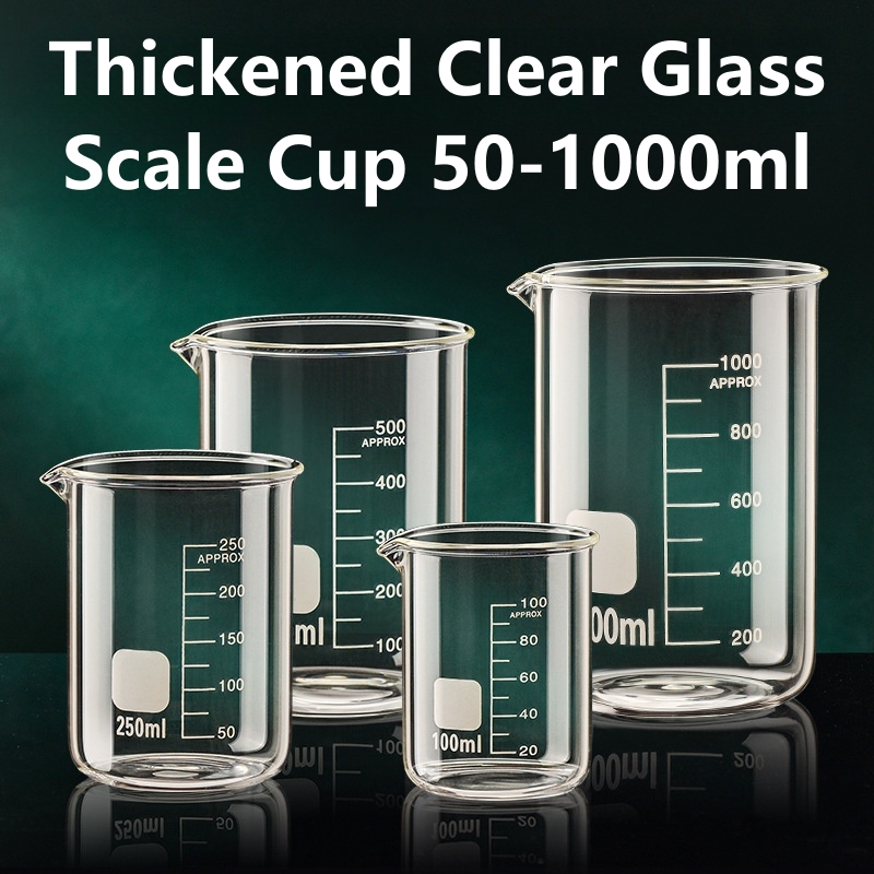 Kitchen Glass Baking Set - ชุดชุดผสมขนาด 50-1000 มลแก้วโบโรซิลิเกตสูงถ้วยตวงถ้วยสเกลใสห้องปฏิบัติการบีกเกอร์ห้องครัวเบเกอรี่ถ้วยตวง