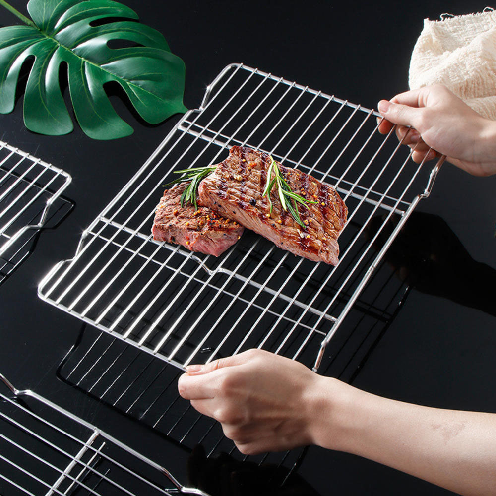 Kitchen Baking Store - สแตนเลสบาร์บีคิวตาข่ายเสื่อReusableความต้านทานความร้อนBBQเบเกอรี่สุทธิPadครัวทำอาหารเตาขาตั้งLinerอุปกรณ์เสริมเครื่องมือ