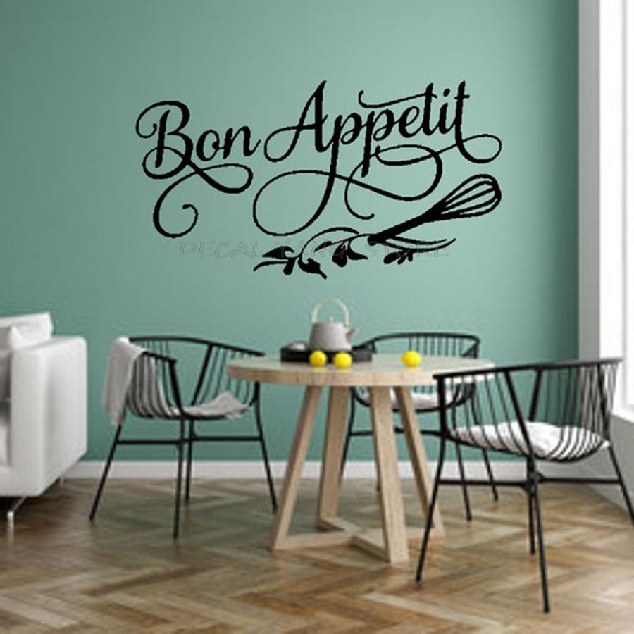 Kitchen Queen - Good Appetite Wall Decal ห้องรับประทานอาหารห้องครัวร้านอาหารภาษาฝรั่งเศสคำ Quotes