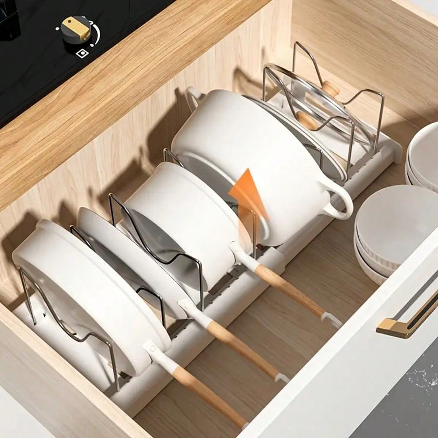 ชั้นวางของแบบปรับได้สำหรับจัดเ - Kitchen Cabinet Baking Organizer บทวิจารณ์และราคา