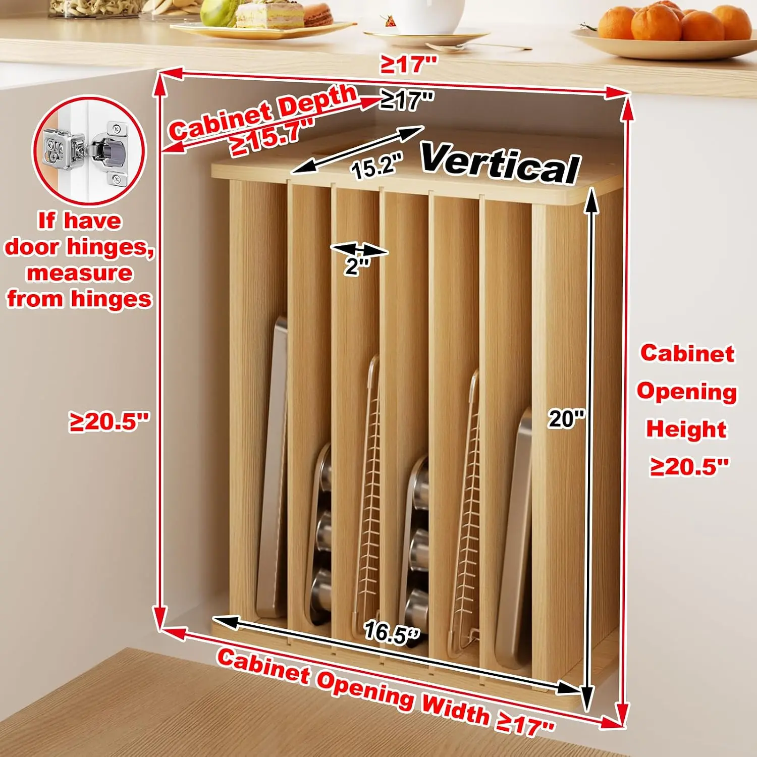 ชั้นวางไม้ 7 ชั้นสำหรับตู้เก็บ - Kitchen Cabinet Baking Organizer บทวิจารณ์และราคา