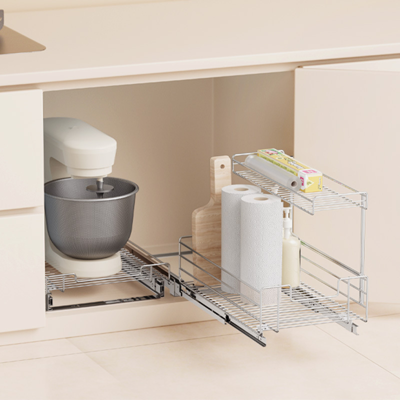 ชั้นวางของแบบดึงออกสำหรับตู้คร - Kitchen Cabinet Baking Organizer บทวิจารณ์และราคา