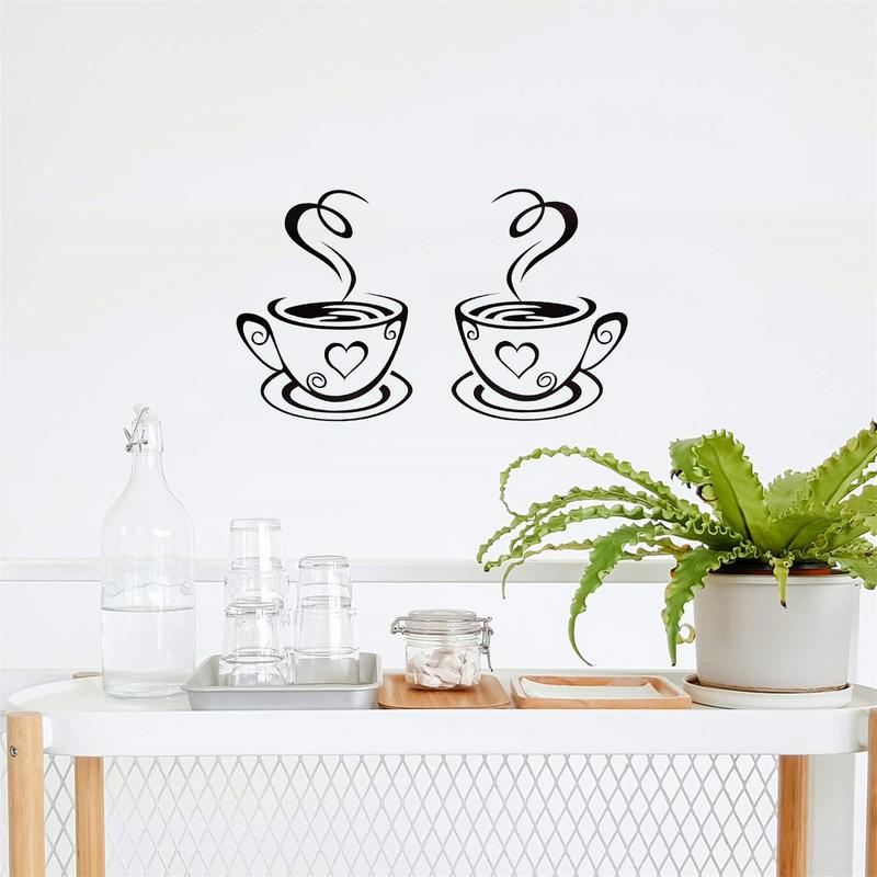 ถ้วยกาแฟคู่สติกเกอร์ที่ถอดออกไ - Kitchen Queen บทวิจารณ์และราคา