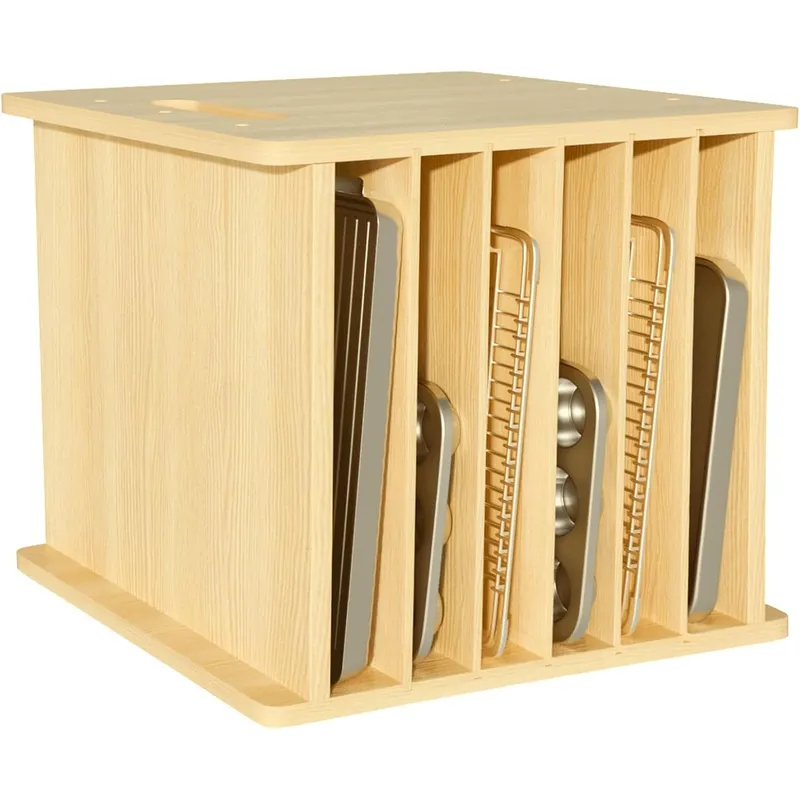 ที่แบ่งช่องถาดไม้ 7 ชั้น สำหรั - Kitchen Cabinet Baking Organizer บทวิจารณ์และราคา