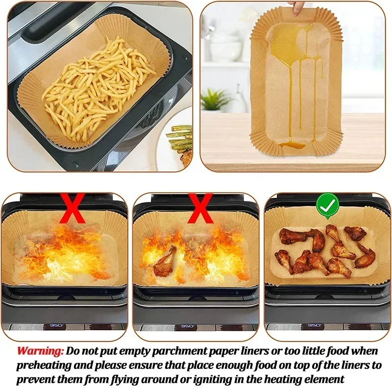 Disposable Air Fryer กระดาษ No - Kitchen Baking Store บทวิจารณ์และราคา