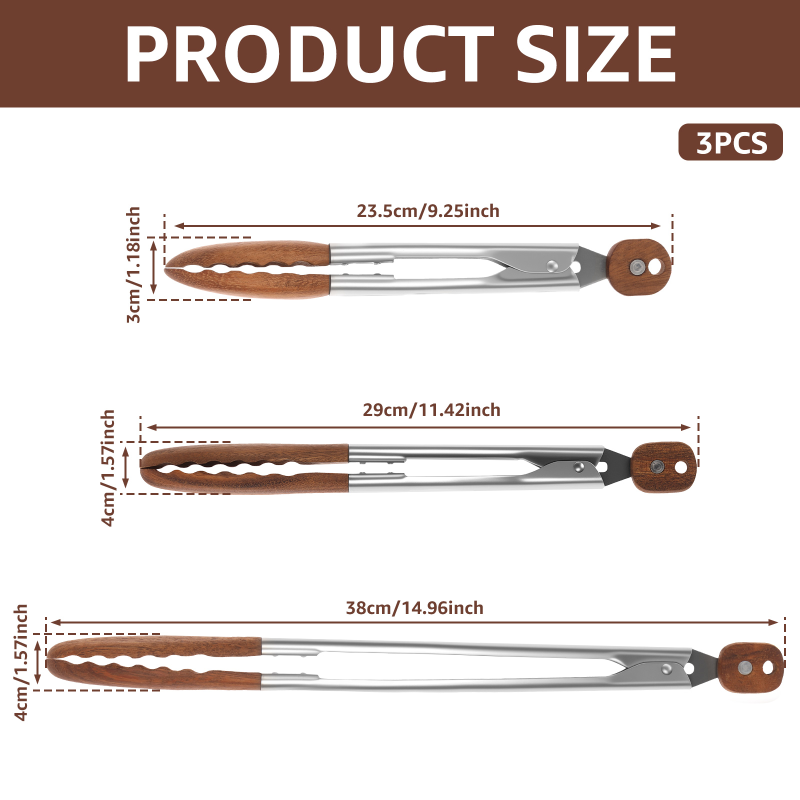 ที่คีบอาหาร 2/3 ชิ้น ทำจากไม้ว - Kitchen Baking Store บทวิจารณ์และราคา