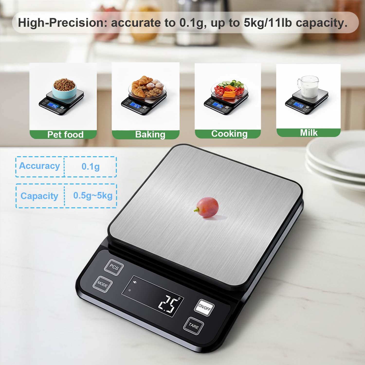 เครื่องชั่งดิจิตอลกันน้ำรุ่นให - Kitchen Scale Precise บทวิจารณ์และราคา