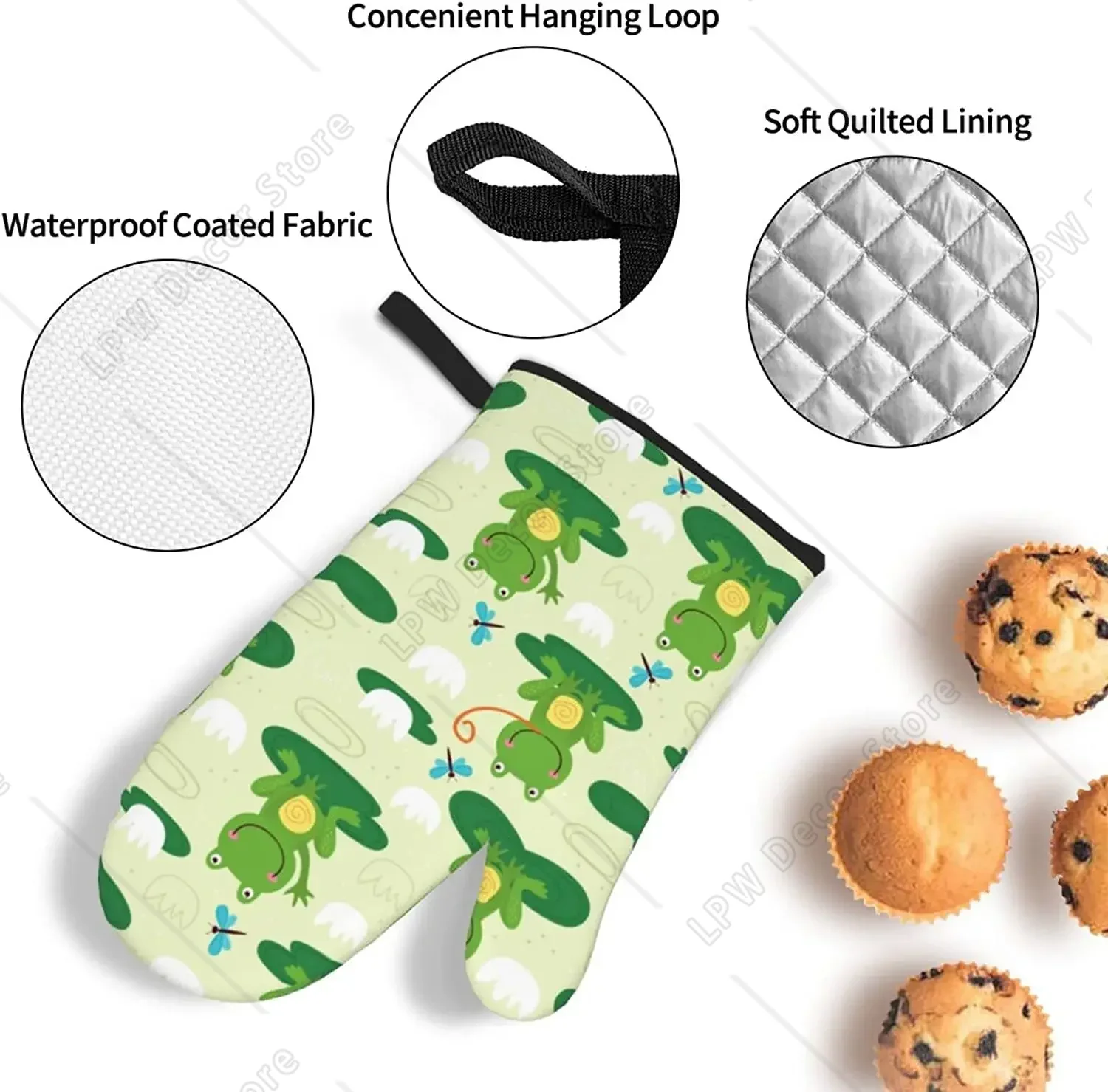 ถุงมือกันความร้อนลายกบสุดน่ารั - Kitchen Baking Counter บทวิจารณ์และราคา