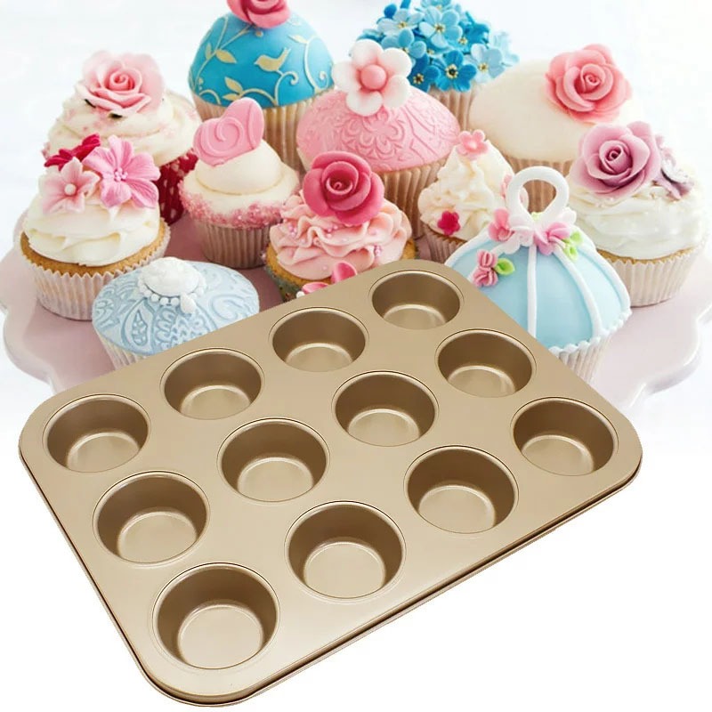 Non-Stick Cupcake PAN ถาดมัฟฟิ - Kitchen Essentials Baking Tray บทวิจารณ์และราคา