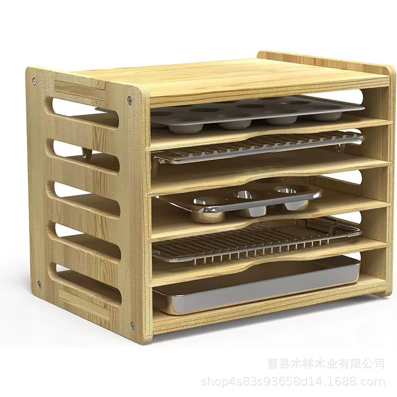 ชั้นวางของในครัวไม้เนื้อแข็ง ช - Kitchen Cabinet Baking Organizer บทวิจารณ์และราคา