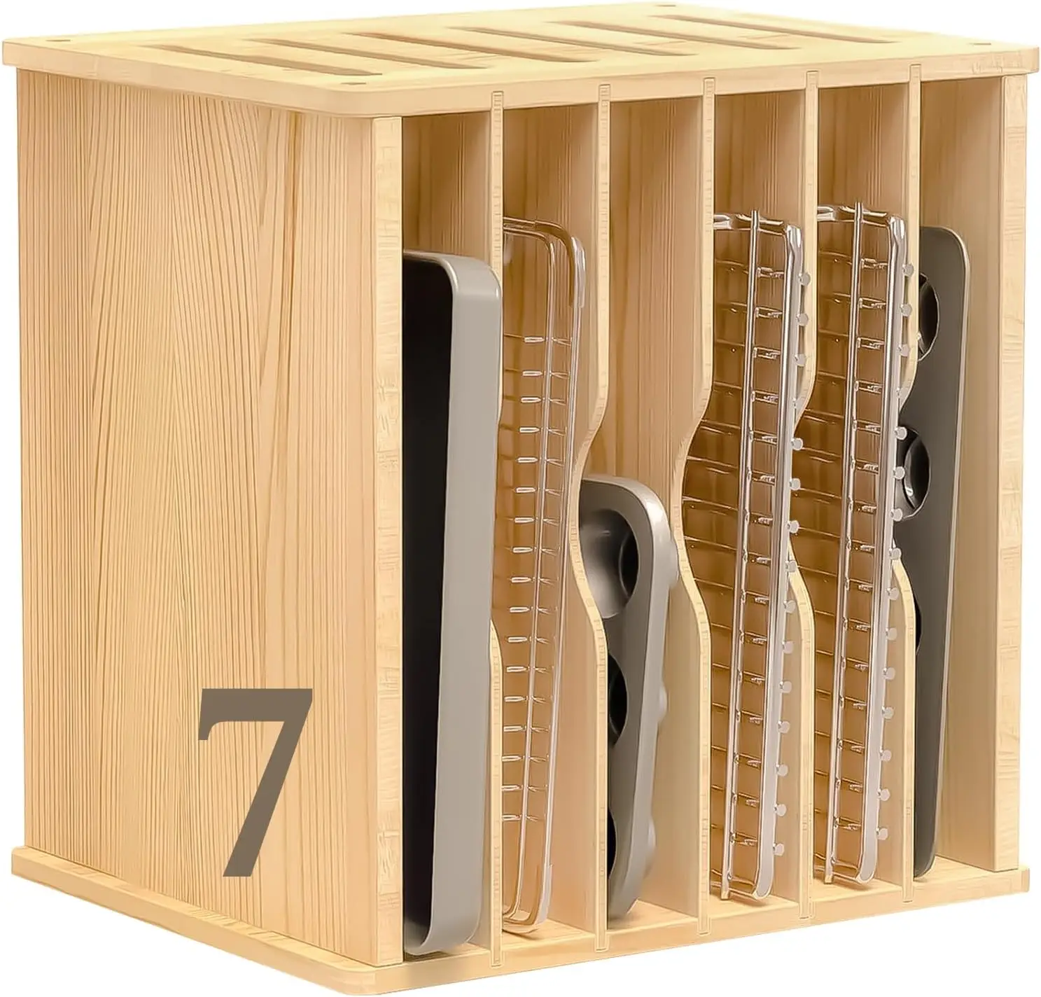 แผ่นกั้นถาดไม้สำหรับตู้เก็บของ - Kitchen Cabinet Baking Organizer บทวิจารณ์และราคา